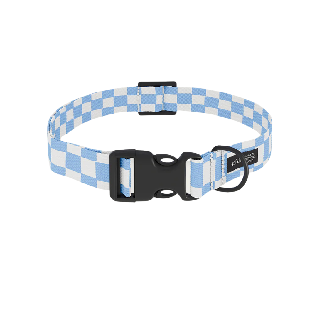 Halsband  aus recyceltem PET - Blau Karo