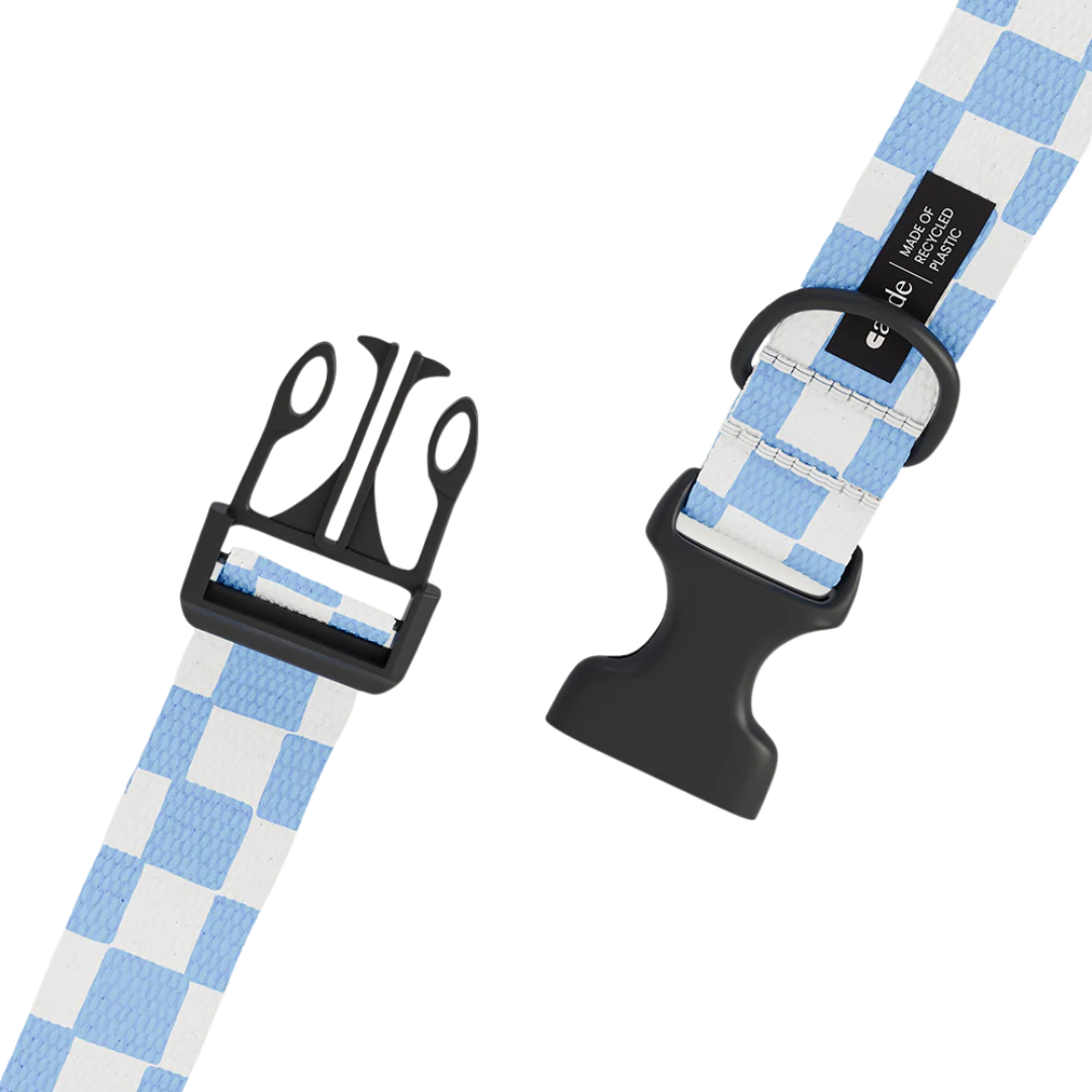 Halsband  aus recyceltem PET - Blau Karo