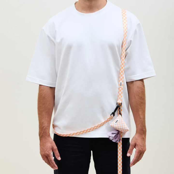 Mehrfachpositionierte Leine aus recyceltem PET - Pfirsichorange