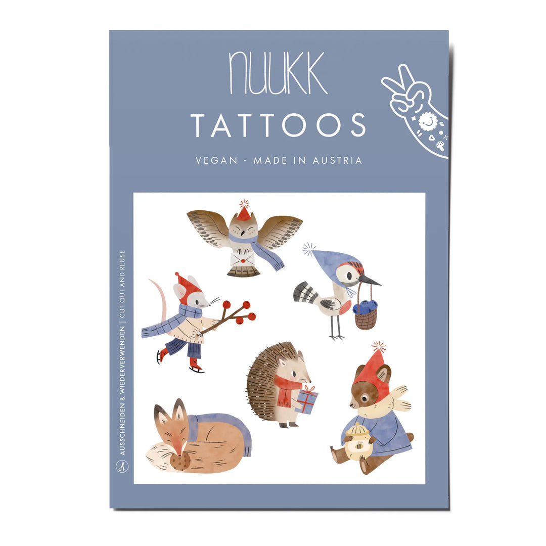 Kindertattoo -"Waldtiere im Winter"